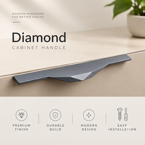 Diamond <b>Cabinet</b> Handle Metal Modern Design Premium Finish Durable Build Kitchen Hardware - Product Image 6