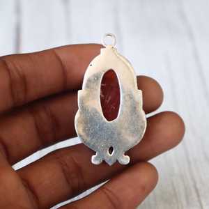 Pendentif en cornaline orange, argent sterling 925, bijou bohème fait main, cadeau pour femme - Product Image 2