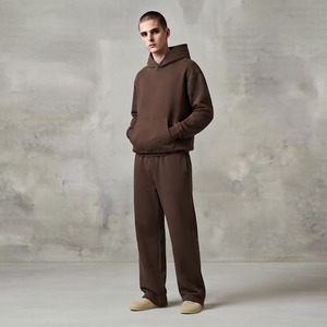 Men's Heavyweight Custom logo Sweat Suits 400GSM Hoodie Tracksuits Thick Fabric French Terry Hoodies and <b>Sweatpants</b> <b>Set</b> - Product Image 3