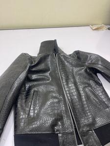IRSA SPORTS Real Leather Alligator Print Embossed Skin Unisex Luxury Black <b>Waterproof</b> Full Sleeve All Seasons Bomber <b>Jacket</b> - Product Image 3
