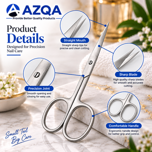 Ciseaux à cuticules et à ongles en acier inoxydable de haute qualité avec lames droites et affûtées pour une manucure de précision - Product Image 4