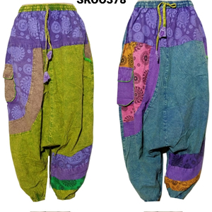 Coton lavé à l'acide patch bloc impression sarouel hommes pantalon à la mode coton lavage à l'acide hommes pantalon exportation qualité tissu pantalon - Product Image 1