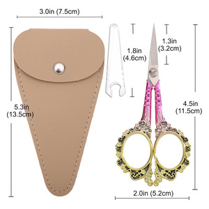 Ciseaux à broder en acier inoxydable de qualité chirurgicale 4,5 pouces, manche fantaisie, ciseaux de couture, lames Supercut, ciseaux fantaisie - Product Image 3
