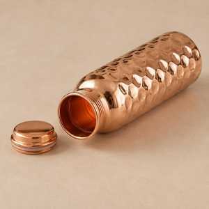 Premium Hand-Hammered Pure Copper <b>Water</b> <b>Bottle</b> - Ayurvedic Wellness <b>Bottle</b> for Sustainable <b>Daily</b> Hydration & Gift - Product Image 2