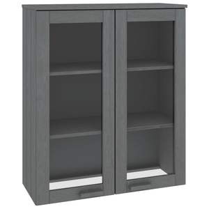 Plateau en bois massif de pin pour armoire haute HAMAR gris foncé 33,5"x13,8"x39,4" Vitrines et armoires à vaisselle - Product Image 2