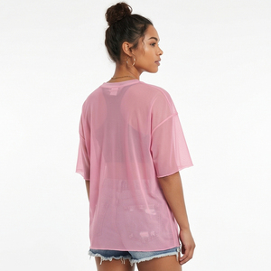 T-shirt transparent tendance pour femme, style hip-hop, léger, respirant, séchage rapide, à épaules tombantes - Product Image 3