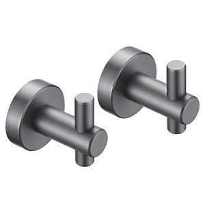 Set di 2 Ganci da Parete Rotondi Grigi per Ingresso, Armadio, Bagno, Camera da Letto, Accessori per Mobili - Product Image 1