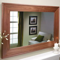 Olive Wood Modern Wall Mirror with Live Edge Detail Handmade Eco-Friendly Natural Design