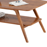Vente en gros Table basse rectangulaire en bois à 2 niveaux ouverte Style panneau moderne pour un grand rangement dans votre salon