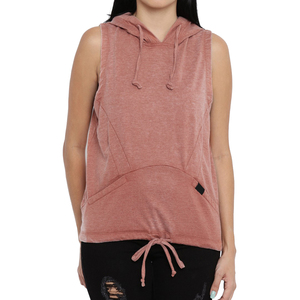 Débardeur à capuche long en jersey pour femme, séchage rapide, sans manches, pour le sport, l'entraînement en extérieur, la course à pied, les activités sportives, la gym - Product Image 1