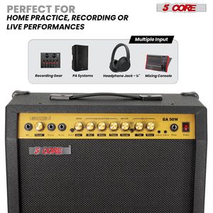 Amplificatore Mini chitarra elettrico portatile da 50 Watt con amplificatore elettrico integrato da 8 \ "con strumenti musicali Aux accessori - Product Image 4