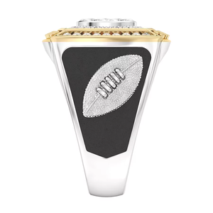Bague de championnat des Steelers de Pittsburgh entièrement personnalisée pour homme, bicolore, qualité VVS supérieure, style classique pour collège et lycée, en alliage - Product Image 3