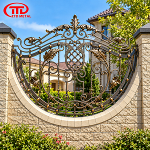 Cercas de Hierro Forjado Personalizadas con Recubrimiento de Polvo Negro para Piscinas Residenciales, Jardines Exteriores y Villas Elegantes - Product Image 3