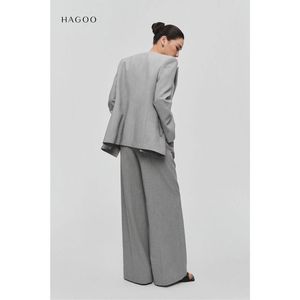 Conjunto de Blazers a la Medida para Mujer, Pantalones de Pierna Ancha, Chaleco, Traje de Oficina de Tres Piezas [B9041] - Product Image 4