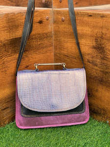 กระเป๋าสะพายข้างหนังจระเข้ทำด้วยมือสำหรับผู้หญิง, สินค้ามาใหม่กระเป๋าสะพายข้างหนังรีไซเคิลหรูหราสไตล์ตะวันตก - Product Image 3