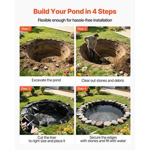 Telo in Gomma EPDM Spesso 45 Mil (8x10 piedi) per Laghetto, Impermeabile e Durevole, Facile da Tagliare per Laghetti Esterni, Rivestimento Geosintetico in Argilla - Product Image 5