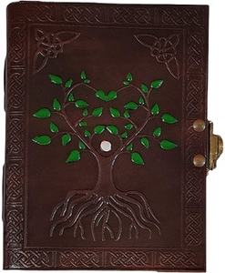 Carnet de croquis vintage en cuir véritable fait à la main, couverture rigide, arbre de vie peint à la main, journal, carnet, cadeaux écologiques pour les voyages - Product Image 2