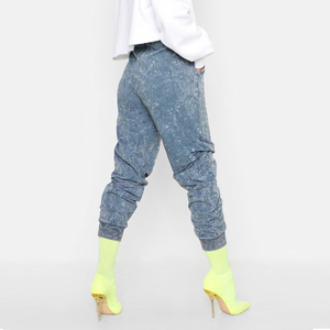 Pantalones Deportivos Rectos de Cintura Alta para Mujer, Ecológicos, con Cierre de Cordón, Corte Regular, Largos, Lavado Químico, Estilo Vintage - Product Image 3