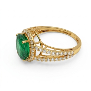 แหวนเพชรทรงรีและทรงกลมในทองคำขาว 14K |   เครื่องประดับชั้นดีสำหรับผู้หญิง 2.25 กะรัต - Product Image 3