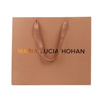 Sac de shopping personnalisé en papier avec poignées en tissu, estampage à chaud doré, ruban cadeau, pour vêtements et cosmétiques