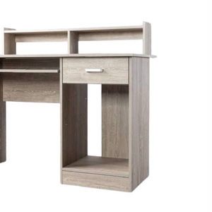 Bureau d'ordinateur en aggloméré gris 110*50*95cm avec un tiroir et deux niveaux - Product Image 5