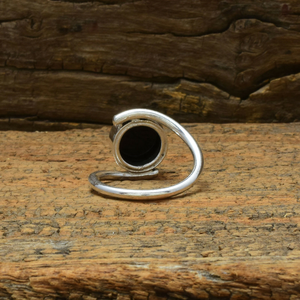 Bague en onyx noir, argent sterling 925, pierre précieuse, cadeau d'anniversaire de mariage pour elle - Product Image 3