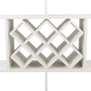 Grand porte-vin mural rustique à 3 niveaux, étagère de rangement multifonctionnelle en bois avec porte-verres pour collection de vins - Product Image 6
