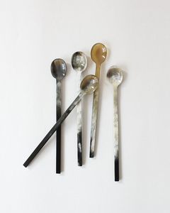 Cubertería natural de cuerno, vajilla de cuerno, utensilios de cocina de cuerno, cuchara de comedor de cuerno, utensilio de cuerno, accesorio de cocina de cuerno, cuchara de cuerno pulida, Artis - Product Image 5