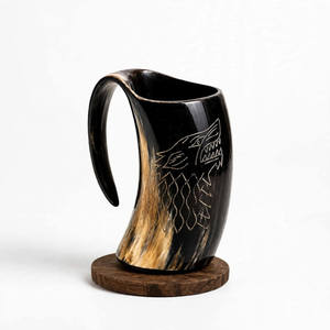 Tasses en corne naturelle de qualité supérieure, faites à la main, en corne de buffle, pour la cuisine rustique, les bars, les repas en plein air et la décoration - Product Image 4