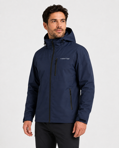 Veste de pluie légère pour homme, coupe-vent, résistante à l'eau, avec capuche et poches zippées, pour le sport, le travail et les activités de plein air - Product Image 4