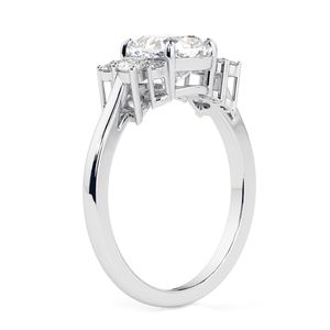 Anillo de compromiso y aniversario RITZIN con diamante cultivado en laboratorio de corte cojín, estilo elegante, oro rosa de 14K para mujer - Product Image 6