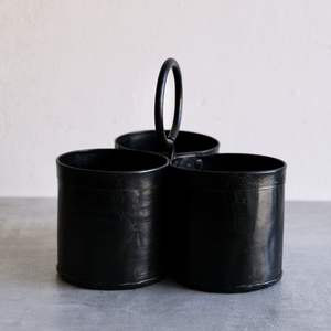 Portacubiertos galvanizado vintage para decoración de cocina tradicional que crea un aspecto clásico con un diseño metálico funcional. - Product Image 3