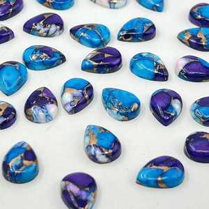 Piedra preciosa suelta de turquesa cobre violeta rara en forma de pera para la fabricación de joyas - Product Image 2