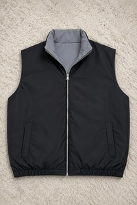 Gilet coupe-vent décontracté de luxe pour homme, léger, imperméable et respirant en toile, collection automne 2026, sans manches, personnalisable - Product Image 3