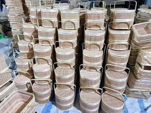 ตะกร้าเก็บของสานจากไม้ไผ่ทำมือ เป็นมิตรกับสิ่งแวดล้อม สำหรับตกแต่งบ้าน - Product Image 6