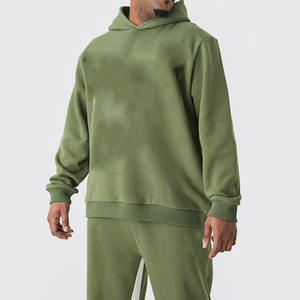 Survêtement à capuche surdimensionné en coton épais 100 % personnalisé pour homme, avec empiècements contrastants, collection 2026 - Product Image 6