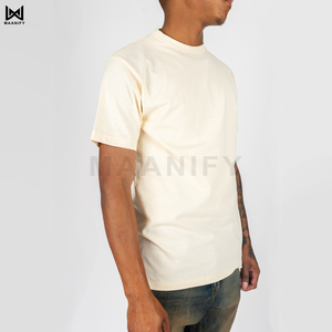 เสื้อยืดสตรีทแวร์พรีเมียมแบบเปล่าสั่งทำขายส่ง ยูนิเซ็กซ์ เนื้อผ้าหนา GSM 100 เปอร์เซ็นต์ ผ้าฝ้ายหวีอย่างดี รับผลิตแบบ OEM - Product Image 5