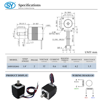 NEMA8 20x20x28mm 0.6A 20BYGH2801 迷你步进电机，适用于微型机器人、医疗设备、光学仪器
