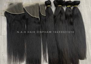 Top Vente 100% Vietnamien Brut Non Transformé Vierge Remy Cheveux Excellente Qualité Naturel Vague Droite Fermeture Douce Super Double - Product Image 5