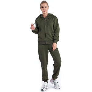 Women Casual Eco-Friendly Plus Size Quick Dry Breathable <b>Lightweight</b> <b>Hoodie</b> Tracksuit Set Zip-Up Hooded Sweatshirt Jogger Pants - Product Image 4
