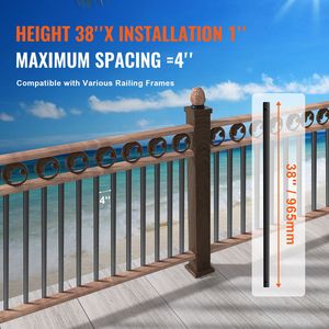 Balaustre in Alluminio per Scale 38FT X 1FT, Confezione da 72 Pezzi, Perni Decorativi Piatti e Viti per Terrazze, Facile Installazione - Product Image 3