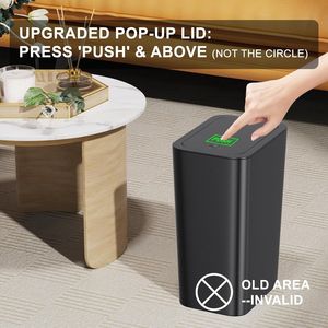 3 Pack 10 Liter Small Trash Can <b>with</b> <b>Lid</b> 2.6 Gallon Slim Garbage <b>Bin</b> Waste Basket for Bathroom Kitchen Bedroom Living Room - Product Image 3