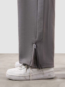 Cotton Fleece Fabric Cheap Price New Arrival Fitness Wear Men Front Zipper Pockets Joggers Customized Logo Printing Sweatpants - Product Image 3