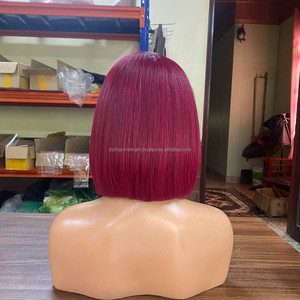 Perruque Bob Courte Sans Colle en Cheveux Humains Vietnamiens Naturels de Qualité Supérieure, Densité 180%, Texture Personnalisée, Dentelle Frontale HD Française - Product Image 4