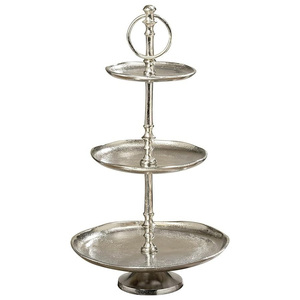 Base Redonda de Metal Dorado de Lujo para Pastel con Pedestal Elevado para Decoración de Mesa de Postres de Boda - Product Image 4