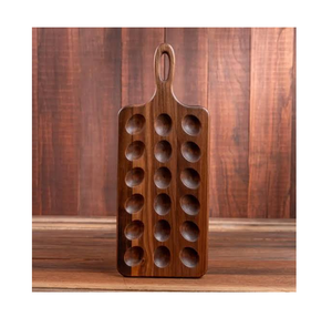 Plateau à œufs farcis en bois d'acacia rustique poli, 12 trous, taille personnalisée, best-seller - Product Image 3