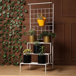 Support à plantes minimaliste en métal avec grille suspendue pour plantes vertes et fleurs d'intérieur - Product Image 1