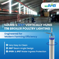 360 °   Tubes LED suspendus verticalement, éclairage professionnel, lumières étanches T16, lumière LED suspendue verticale pour poulailler