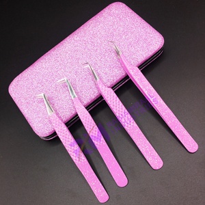 Pinzas para Pestañas RM INDUSTRIES de Acero Inoxidable con Punta Suave y Precisa, Estuche Rosa con Brillantina, Modelo RMI-AS-EET-171075, 10mm - Product Image 4