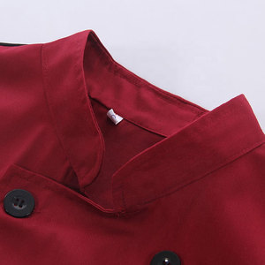 เสื้อเชฟแขนสั้นพรีเมียม MANGOES FASHION สีแดง ผลิตจากโพลีเอสเตอร์ คอตตอน ไนลอน ติดกระดุม สำหรับร้านอาหาร ชุดยูนิฟอร์มครัว แบบ unisex - Product Image 3
